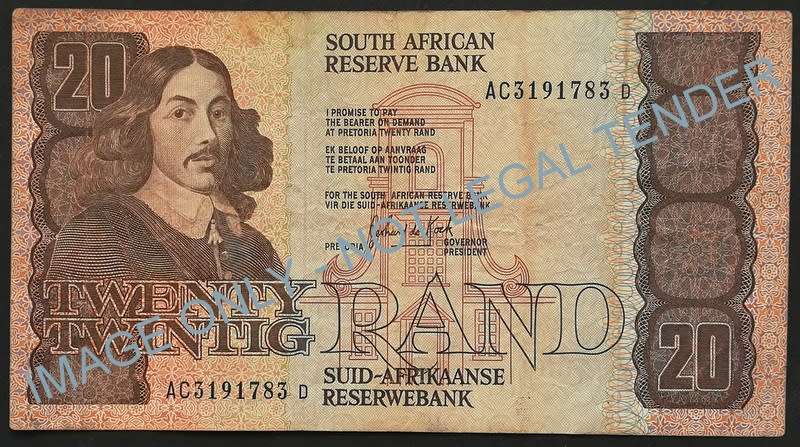 GERHARD DE KOCK 20 RAND  3RD ISSUE 1990