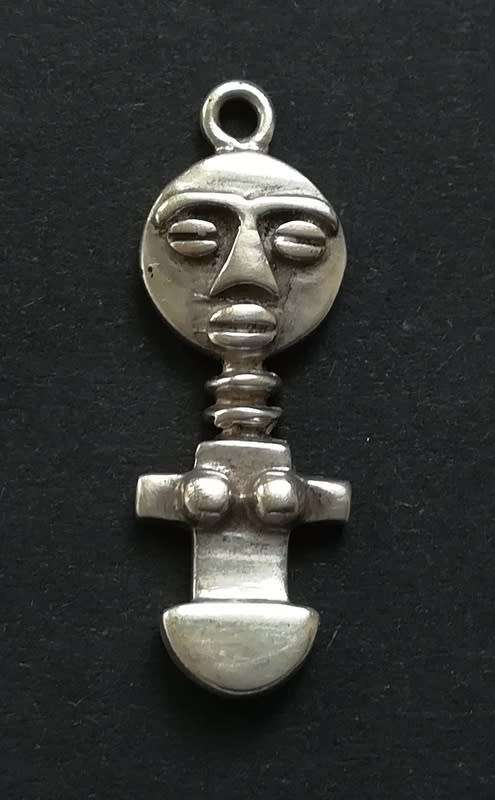 STERLING SILVER AFRICAN STYLE CHARM/PENDANT 10X30MM