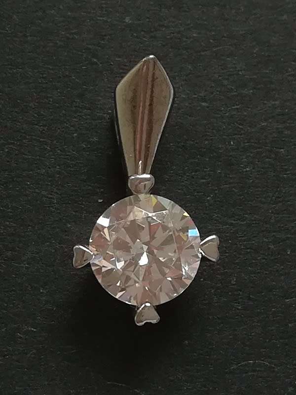 STERLING SILVER AND CRYSTAL PENDANT 9X15MM