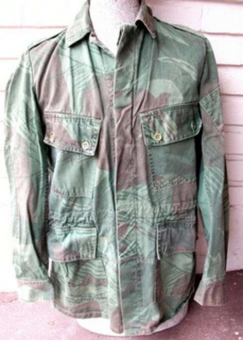 RHODESIAN CAMOUFLAGE BUSH JACKET CIRCA LATE 1970'S LADIES' +- SIZE 34