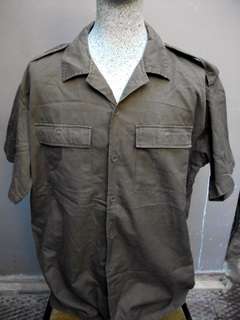 S A ARMY BROWN FIELD DRESS SHIRT SHORTSLEEVE X-LARGE