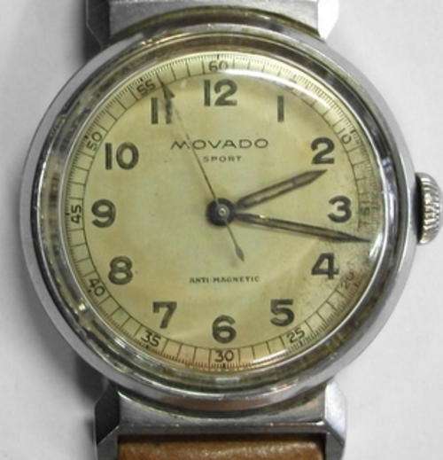 MOVADO 261 CENTRE SECOND HAND WIND MILITARY-STYLE GENT'S WATCH