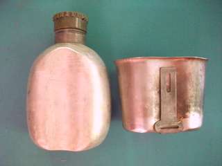 OLD SOUTH AFRICAN ARMY ALUMINIUM WATER BOTTLE WITH METAL FOLDING "POT"