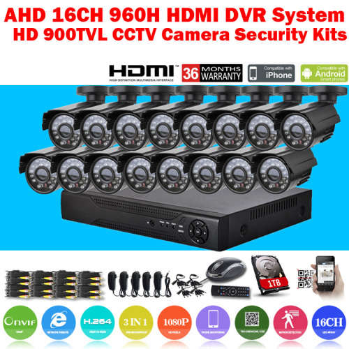 16 channel System 16 x 900 TVL HD CAMERA SYSTEM 960HD DVR