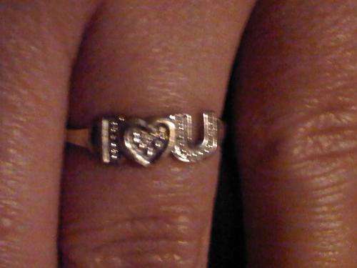 I Love You ring with 2 small diamonds