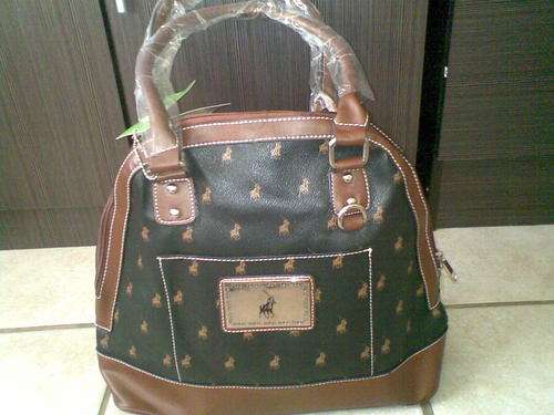 <<ORIGINAL POLO HANDBAG-BLK/BROWN>>