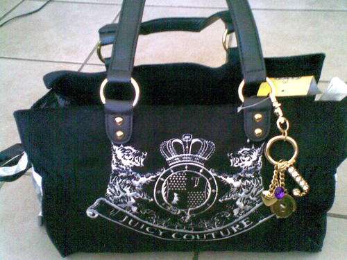 <<<GORGEOUS JUICY HANDBAG-BLK/WHITE>>>
