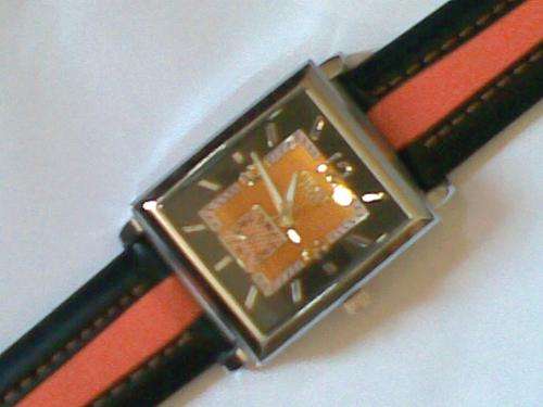 "DIESEL TIME" MENS WATCH-BLACK/ORANGE