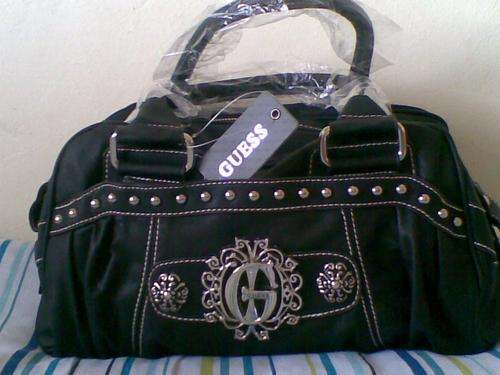 ^^^EXCLUSIVE"GUESS" LADIES HANDBAG-BLACK^^^