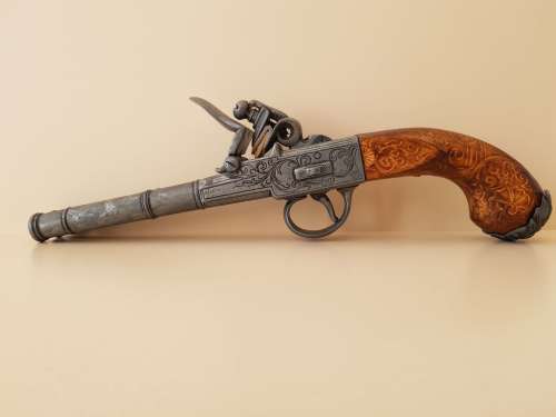 Replica Non-Firing Pirate Flintlock Pistols - Large London 1776