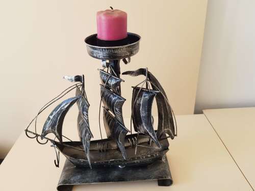 Tinplate Galleon Candle holder
