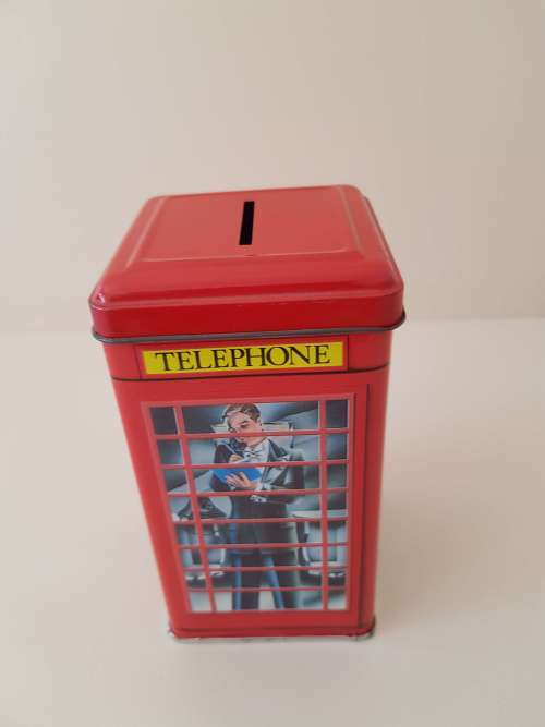 Telephone Kiosk Money Box Tin made in Scotland