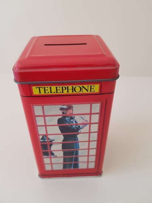 Telephone Kiosk Money Box Tin made in Scotland
