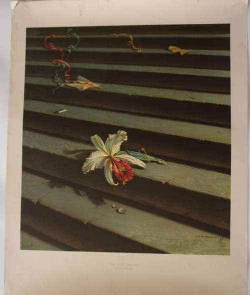 Large "Lost Orchid'' lithograph signed and dated '83 by Vladimir Tretchikoff