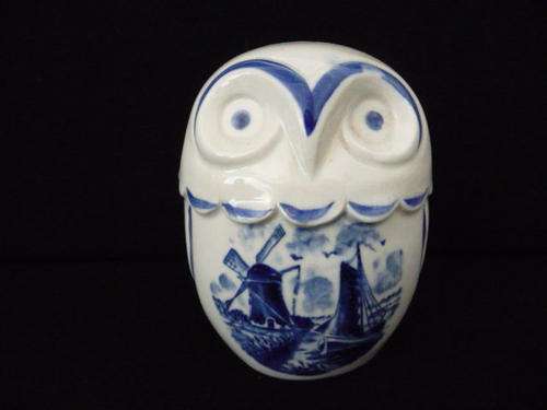 Delft Holland Porcelain Money Owl