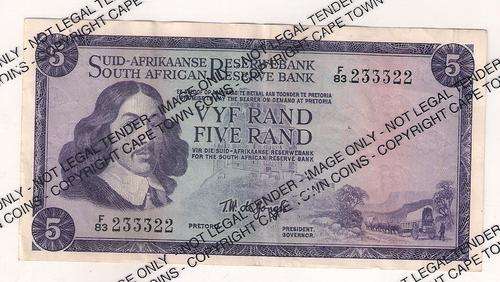 South African R5 Note - TW de Jongh 1967 A/E