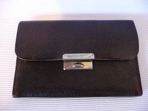 British Make Vintage Leather Purse with Note, Stamp and Card Holder