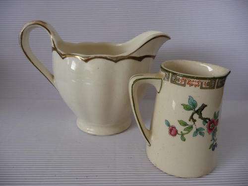 Two Milk Jugs - Cream Petal - Grindley and Maddock - No Chips and No Cracks