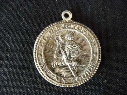 St Christopher " Be My Guide " Vintage Pendant