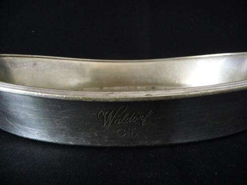 EPNS Serving Dish - Walker & Hall Sheffield - Engraved Waldorf C.T - Plate Worn