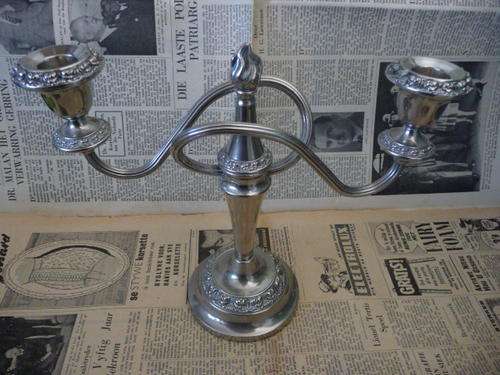 Vintage Silver Plate 2 Candle Holder