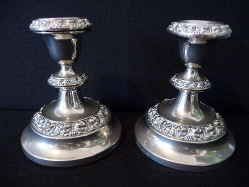 Vintage Silver Plate Pair of Candle Holders