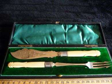 Cheese and Pickle set - Ivory Handles