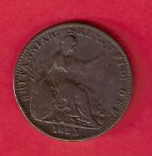 Antique Coin - Great Britain 1823 George III Farthing Copper