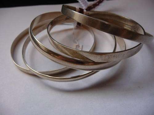 Set of Five Solid Silver Bangle