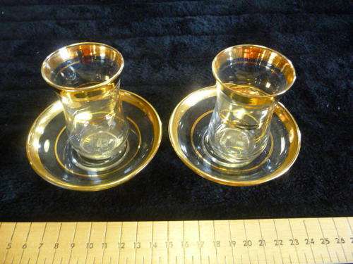 Turkish Gold Leaf Tea Glass Set