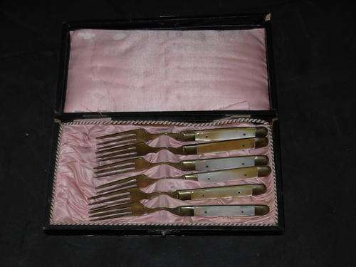 Set of six fruit forks Uchatius Bronze @@@ Crazy R1 Start