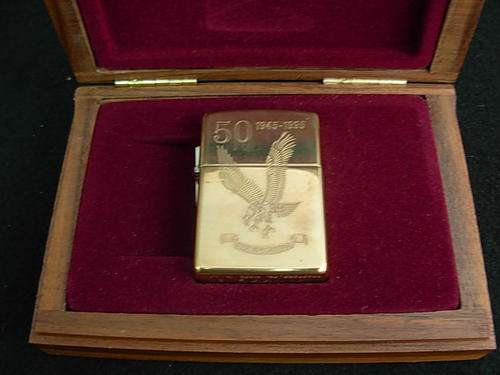 TOP ITEM 42 Squadron Limited edition (No. 39 of 50) Zippo in Original Walnut box @@@ Crazy R1 Start