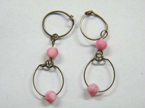 Earrings with pink beads - @@@ Crazy R1 Start