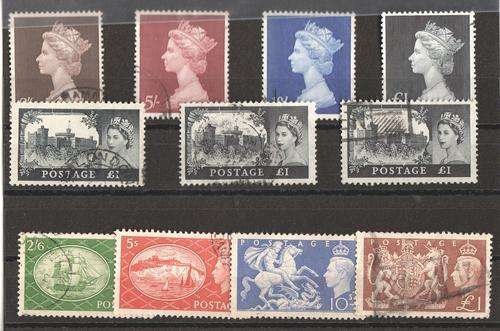 Lot of Higher Value British Stamps - as per photo
