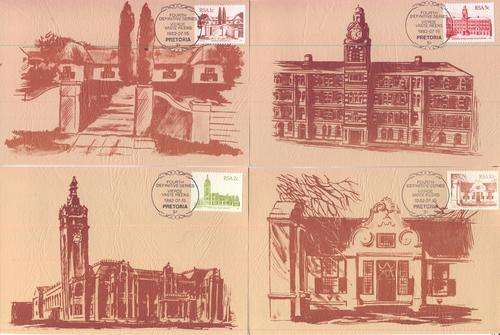 4th definitive series set of coil stamps on postcards ( maxi card ) no 5 numbered and limited