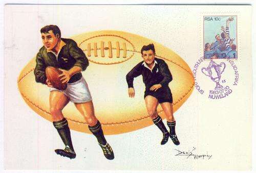 RSA Special Rugby postcard ( maxi card ) numbered and cancelled at Newlands 1983