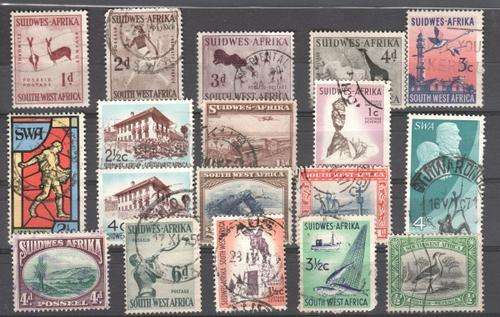 SWA - lot of 18 old SWA stamps - all used - as per photo