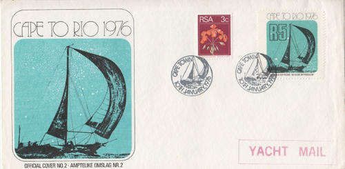 Cape to Rio 1976 Yacht mail cover - as per photo