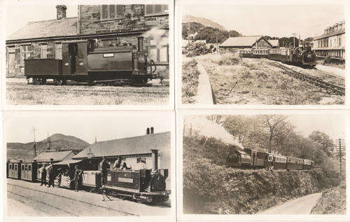 Lot of 4 different real photograph postcards of steam locomotives - unused - as per photo