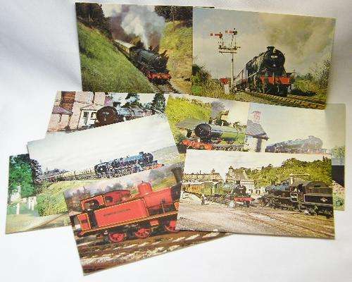 Lot of 9 different railway postcards - unused - as per photo