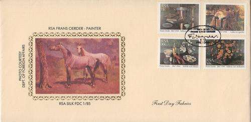 RSA silk FDC 1/85 - Frans Oerder - no 309 of 600 - First day Fabrics - as per photo