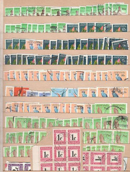 Collection of more than 180 South African stamps - many duplicates - as per photo