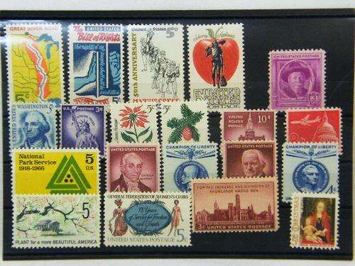 Lot of 20 vintage USA mint stamps - as per photo