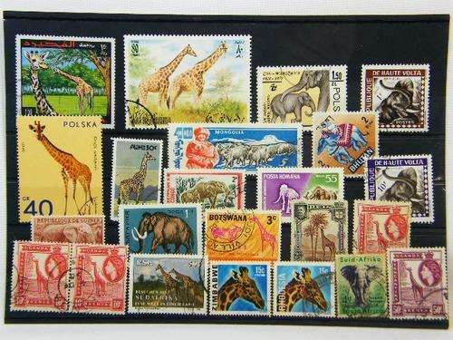 Collection of 23 thematic wild animals stamps - as per photo