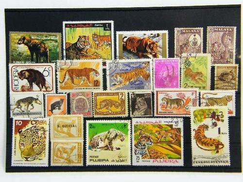 Collection of 24 thematic predator stamps - as per photo