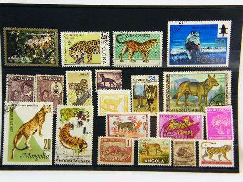 Collection of 20 thematic predator stamps - as per photo