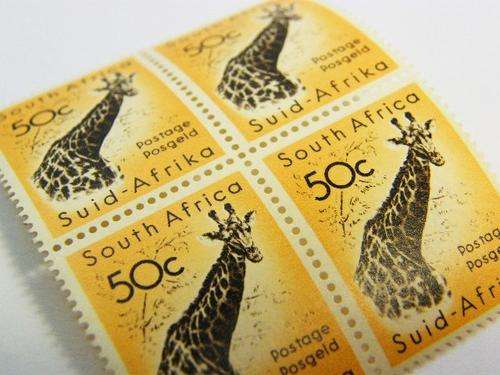 South Africa block of 4 giraffe 50 cent mint stamps - SACC 195 - as per photo
