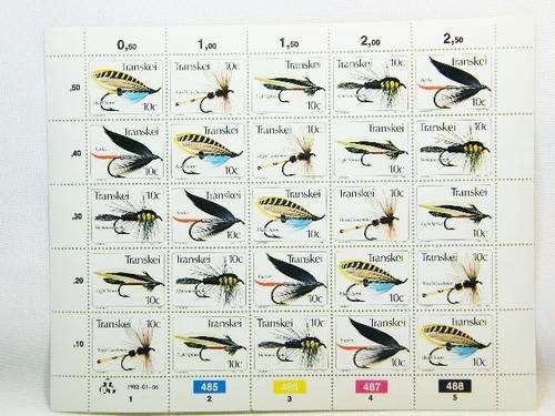 Transkei SACC 99-103 complete sheet mint fishing flies - book value R65 - as per photo