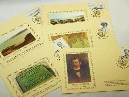 Set of 5 SWA silk maxi card no.1 Centenary of Luderitz - SACC 415 to 419 - as per photo