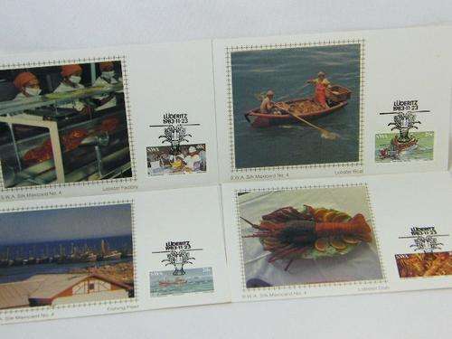 Set of 4 SWA maxi silk cards no.4 Lobster industry - SACC 428 to 431 - as per photo